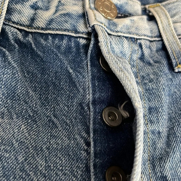 AMO Loverboy Ribbon Button Fly Cotton Cropped Jeans - Size 26 - Picture 7 of 9
